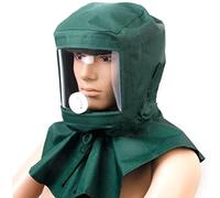 NOENNULL Tapa de capucha para chorro de arena, chal de lona, máscara de protección contra el polvo, capucha para rociar, lijar, cortar, pintura y protección de carpintería (verde)