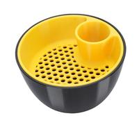 NOENNULL Tazón de Pistacho con Soporte de Concha, Tazón de Pistacho Bocadillo de Plástico para Servir Tazón Doble Tazón con Almacenamiento de Concha para Cocina en el Hogar (Amarillo)