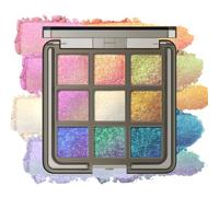 Noerrors Paleta de sombra de ojos de color rosa y azul, camaleón, crema a polvo, multicromo, holográfica, iridiscente, champán, marrón, brillante, arcoíris, iluminador para rostro y ojos, 02