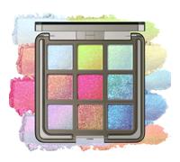 Noerrors Paleta holográfica de sombra de ojos de crema a polvo, camaleón, iridiscente, azul, verde, morado, rosa, brillante, iluminador de ojos, perlas, iluminador facial, maquillaje, 01