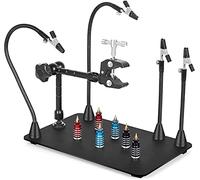 NOEVSBIG Magnetic Helping Hands Soldering Station with Large & Heavy Duty Base,2.16-inch Jaw Opening Soldering Clamp,4 PCB Holders,4 Flexible Arms Helping Hands for Electronic Repair Soldering Jewelry