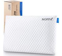 NOFFA Almohada delgada para adultos, almohada delgada de espuma viscoelástica de 6 cm para dormir, perfil bajo para niños que duermen boca abajo, estándar con funda lavable