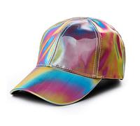 Nofonda - Gorra réplica de Marty Mcfly, Gorra de béisbol Arco iciel, Sombrero metálico y Fresco, Curvado y Ajustable, Disfraz para Navidad, Disfraz, Cosplay