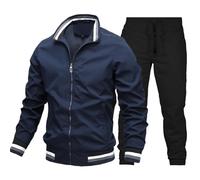 NOFS Trapstar - Conjunto deportivo informal de dos piezas para hombre, con parte superior de manga larga con cremallera y pantalones con puños, conjunto de chándal PSG, chaqueta de invierno y