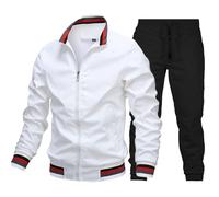 NOFS Trapstar - Conjunto deportivo informal de dos piezas para hombre, con parte superior de manga larga con cremallera y pantalones con puños, conjunto de chándal PSG, chaqueta de invierno y