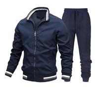 NOFS Trapstar - Conjunto deportivo informal de dos piezas para hombre, con parte superior de manga larga con cremallera y pantalones con puños, conjunto de chándal PSG, chaqueta de invierno y