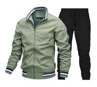 NOFS Trapstar - Conjunto deportivo informal de dos piezas para hombre, con parte superior de manga larga con cremallera y pantalones con puños, conjunto de chándal PSG, chaqueta de invierno y