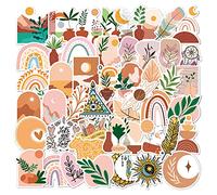NOGAMOGA Pegatinas Bohemia Estética Stickers Boho Vinilo Impermeable Adhesivos Grandes para Ordenador Portátil, Teléfono, Botellas de Agua, Scrapbook, Manualidades, 50 Unidades