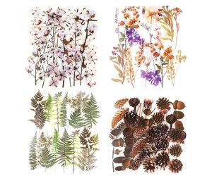 NogaMoga Pegatinas Scrapbooking, 80 Piezas Pegatinas de Flores, Plantas, Piñas, Algodón, Sets de Pegatinas Decorativas Stickers Transparentes Pegatinas para Journal, Álbumes de Recortes, Cuadernos
