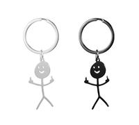 Nogeqi 2 llaveros divertidos para el dedo medio, divertidos llaveros a juego para parejas y amigos, regalos de dedo medio de acero inoxidable, llaveros de amistad a larga distancia, llaveros geniales