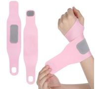 Nogeqi 2 unidades de muñequera, vendajes ajustables para la muñeca, vendaje de muñeca transpirable, vendaje de tendinitis, vendaje fino para aliviar el dolor, adecuado para deportes fitness (rosa)