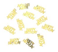 Nogeqi 300 unidades de confeti dorado para cumpleaños, 5 cm, decoración para cumpleaños, mujer, hombre, feliz, cumpleaños, decoración de mesa dorada, para cumpleaños, serpentinas, mesa de fiesta