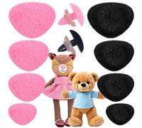 Nogeqi 32 narices de seguridad de felpa para animales de ganchillo, narices de seguridad flocadas para amigurumi, narices negras con arandelas, 4 tamaños (11-18 mm) para osos de peluche, proyectos de