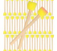 Nogeqi 40 pinceles redondos de esponja para niños, esponjas redondas, pinceles de esponja para pintar, pinceles de espuma para pintura acrílica, mango de madera para manualidades, garabatos infantiles