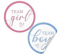 Nogeqi 60 pegatinas redondas de Género Reveal Team Boy Or Girl para invitaciones de fiesta, juego de votación, fiestas y nacimiento (rosa, azul)