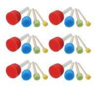 Nogeqi Juego de 24 pinceles de esponja para pintura infantil, esponja redonda, esponjas de espuma, pincel de espuma, pincel para pintar para manualidades, herramientas de manualidades (tamaño 4)