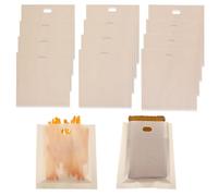 Nogeqi Paquete de 12 bolsas reutilizables para tostadora, lavables, antiadherentes, resistentes al calor, 3 tamaños, para tostadoras de pollo, tostadoras de queso a la parrilla, sándwich, panini