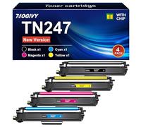 NOGIVY TN247 TN-243CMYK Tóner Compatible para Brother TN243CMYK TN-247 para Brother MFC L3750CDW DCP-L3550CDW MFC-L3750CDW HL-L3210CW MFC-L3770CDW HL-L3270CDW (Negro, Cian, Amarillo, Magenta, 4