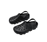 Nogkdyc Pantuflas de verano para hombre, talla súper grande, 51 agujeros, sandalias casuales simples y casuales para la playa, zapatos antideslizantes para vadear, Black, 49 EU