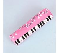 NOGRAX Estuche Estuche De Lápiz Estudiantil Cuadrado Cuadrado Solo Capa Oxford Bag Bolso Nota Musical De Piano De Piano-Rosa-Talla Única
