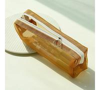 NOGRAX Estuche Examen De Bolsa De Papelería Transparente Case De Lápiz De Hilo De Red Especial-Naranja-Talla Única