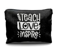 Nogrit Groovy It's Me Hi I'm The Teacher, bolsa de aseo de viaje, regalos de vuelta a la escuela para profesores, regalos de agradecimiento para profesores, White, 10x7.5inch