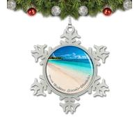 Nogytize Adorno de Navidad de metal con copo de nieve para Fort Walton Beach, Florida, Estados Unidos, recuerdos de viaje, decoraciones colgantes de cristal, idea de regalo coleccionable, árbol gj