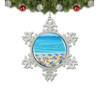 Nogytize Adorno de Navidad de metal con copo de nieve para Fort Walton Beach, Florida, Estados Unidos, recuerdos de viaje, decoraciones colgantes de cristal, idea de regalo coleccionable, árbol gj