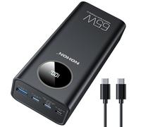 NOHON 65W Batería externa Power Bank: 4 puertos 26800mAh Batería Cargador Portátil USB C PD 3.0 Carga Rápida con Pantalla LED, Compatible con iPhone16 15 14 13 12 11 Mini/Pro Max Macbook