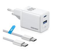 NOHON Cargador USB C Rapida：35W GAN Cargador USB C Carga Rapida con 1M Cable Typ-C de 60W, 2-Puerto Enchufe Compatible con iPhone 17/16/15/15 Pro/15 Pro Max/14/13/12, Samsung Galaxy, iPad