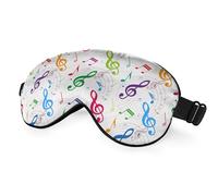 NOHSHE Antifaz de seda con notas musicales, máscara para dormir, colorida y hermosa, con correa ajustable, ligera, para el trabajo, viajes, noche de sueño