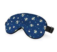 NOHSHE Antifaz para dormir con diseño de margaritas blancas, vintage, para verano, flores silvestres, hojas, azul, bloqueo de luz, ajustable, suave, para mujer, descanso profundo, viajes