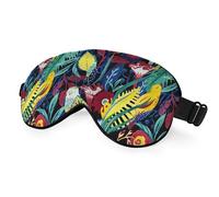 NOHSHE Flora Bird - Antifaz de seda para dormir con hojas de flores brillantes, vintage, rojo, amarillo, azul, máscara de ojos para dormir, funda suave para dormir, con correa elástica para mujeres
