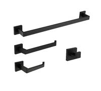 Noir Bronze - Juego de accesorios de baño de 4 piezas, toallero, soporte para papel higiénico, gancho para albornoz, acabado de espejo pulido, duradero, elegante, esencial para la decoración del hogar