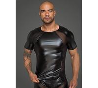 Noir Handmade - Camisa Wetlook con inserciones Powernet para hombre, negro, talla XL (42)