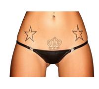 Noir Handmade String Wetlook Negro Ultradelantero XS-3XL