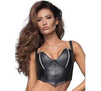 Noir Handmade - Top Sexy Power-Wetlook Con Zips Plateados Negro - S-3XL