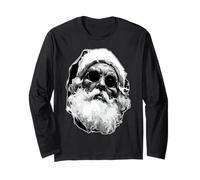 Noir Santa Claus en Gafas de Sol Navidad Pinceladas Arte Manga Larga