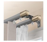 NOIRDA Riel De Cortina De Doble Silencioso, Barras De Aluminio para Cortinas, para Cortinas De Cama, Separación De Habitación, Sala De Estar Dormitorio(Gray - Wall,540cm(4 * 135cm))