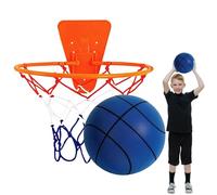 Noiseless Basketball with Hoop - Indoor Quiet Ball and Hoop Set, Silent Adjustable Basketball with Soft Bounce for Kids, Home Gym, Apartment, Door or Wall Mounted, Noise-Free Dribbling and Fun Play Eq