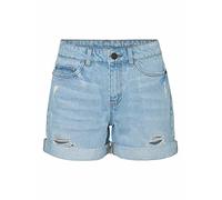 NOISY MAY Mujer Shorts Vaqueros con Roturas y Dobladillo Vuelto., Color:Azul Claro, Talla:L