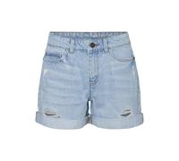 NOISY MAY Mujer Shorts Vaqueros con Roturas y Dobladillo Vuelto., Color:Azul Claro, Talla:M