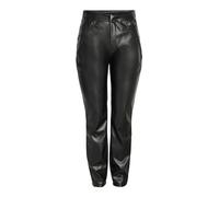 Noisy may Nmandy Moni PU HW Ankle Pants Noos Pantalones de Piel sintética, Negro, SW x 32L para Mujer