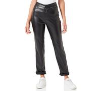 Noisy may Nmandy Moni PU HW Ankle Pants Noos Pantalones de Piel sintética, Negro, MW x 30L para Mujer