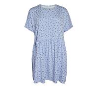 Noisy May Nmkerry S/S Short AOP Dress S Curve Vestido de Punto, Cerulean/AOP:Flower, 48 para Mujer