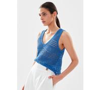 Noisy May Nmlaika S/L V-Neck Knit Crop Top Fwd S Azul