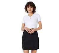 Noisy May Nmmaya S/S - Camiseta de Manga Corta con Cuello Redondo para Mujer, Blanco Brillante., L