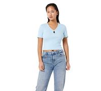 Noisy May Nmmaya S/S O-Neck Cutout Top Noos Camiseta, Cerúleo, XS para Mujer