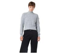 NOISY MAY NMNELLA L/S High Neck Crop Knit FWD Noos suéter de Punto, Medium Grey Melange/Detail:CC NO 1111, S para Mujer
