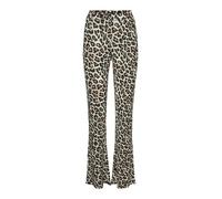 NOISY MAY Pantalón Acampanado de Mujer con Cintura elástica y Pierna Acampanada, Color:Beige-Negro, Talla:L